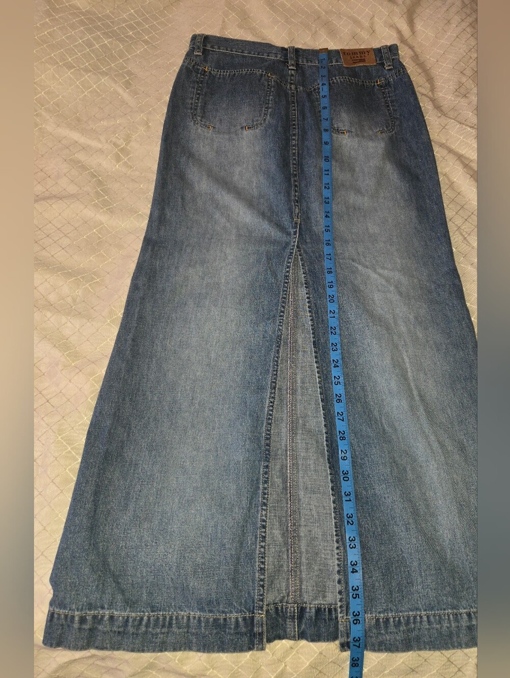 Classic Light Blue Denim Maxi Skirt - Picture 5 of 6